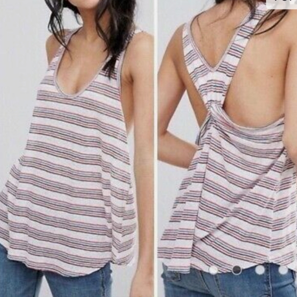 🔥🔥🔥WE THE FREE people Best Night Red white blue Linen tank NWT XS - Picture 2 of 11